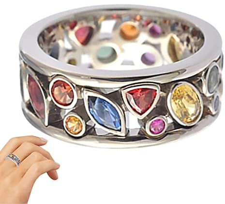 Fidget ångestring,Färgglada Zirconia Ringar för modesmycken för kvinnor - Mode rund roterande, mode spinners ringar, ångest smycken för kvinnor Niktule