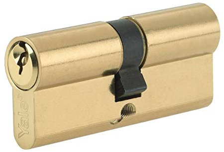 Yale B-ED4545-PB Euro Double Cylinder, 3 Keys Supplied, Standard Security, Visi Packed, Suitable for All Door Types, Brass Finish, 45:10:45 (100 mm)