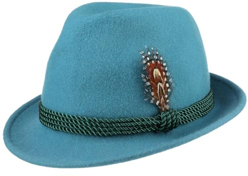 Lipodo Trachtenhut Wollfilz Klassik Trilby Uni Kordel Damen Sommer Winter