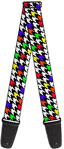 buckle-down Gitarrengurt 34-60 Houndstooth Black/White/Multi Neon