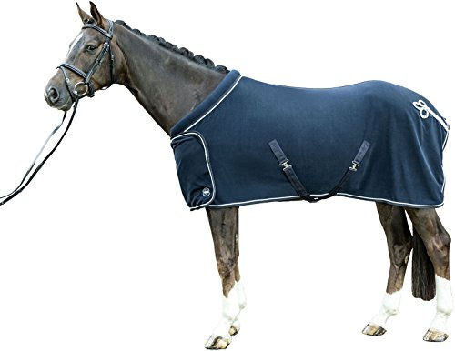 HKM 7224 Fleecedecke mit Kragen, Pferdedecke Stalldecke Weidedecke, Rot, 155 cm