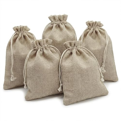 Ganzoo 24er Set Jutesäckchen für Adventskalender zum Selbstbefüllen, 18,5 x 14,5 cm, beige/natur, Zugkordel-Verschluss, handwaschbar, wiederverwendbar, DIY Deko & Geschenkverpackung, für Schmuck