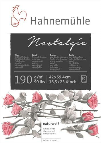 Hahnemühle Skizzenblock Nostalgie, naturweiß, 190g/m², 50 Blatt