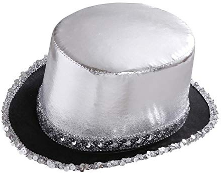 W WIDMANN MILANO Party Fashion - Zylinder Showtime, glänzend, mit Pailletten, Kopfbedeckung, Karneval