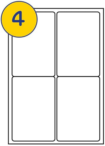 LABELS4U 100 Sheets A4, 4 Label per Sheet, Size 99.1 x 139mm (400 Labels)