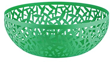 Alessi Cactus MSA04/29GR - Obstschale, Durchbrochen aus Stahl, Epoxidharzlackiert, Grün, 29 cl