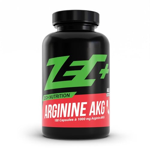 ZEC+ Arginin AKG – 180 Kapseln mit 1000 mg L-Arginin-Alphaketoglutarat, hochwertige AAKG Aminosäuren Kapseln Made in Germany