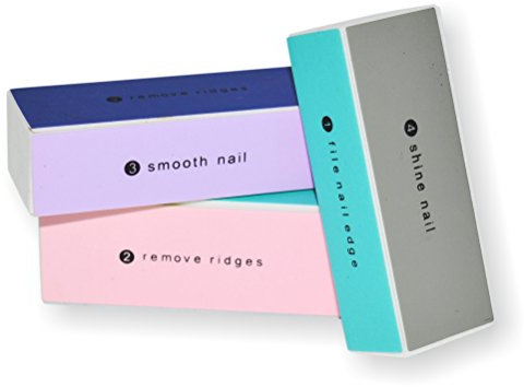 NAILFUN 3er Set Profi Polierblock Buffer mit 4 Feil- und Polierflächen, Fein, Grob, Mehrfarbig, Nagelfeile