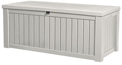 Keter Jumbo Deck Box Plastic Garden Storage Box White - 570 Liter Fassungsvermögen