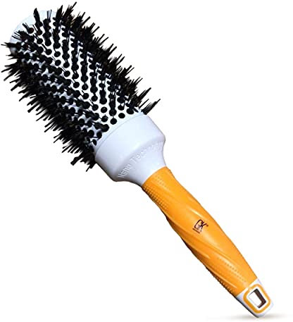GK HAIR Global Keratin Thermal Extra Round Hair Brush 43mm - Para secar uso Cepillo redondo de cerdas de jabalí para desenredar el cabello Cepillo redondo para cabello rizado,