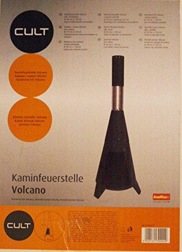 Kaminfeuerstelle Volcano incl. Schnürhaken - Durchmesser 40 cm Höhe 120 cm