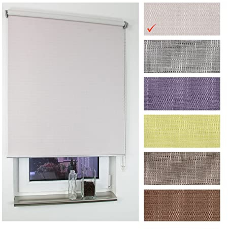 Liedeco Rollo Struktur Verdunkelung, Seitenzugrollo, Länge 175 cm Creme, 122 cm x 175 cm (B x L)