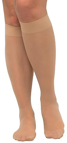 Ulla Popken Damen Stützkniestrumpf, 70den Stützstrümpfe, Teint, Einheitsgröße EU