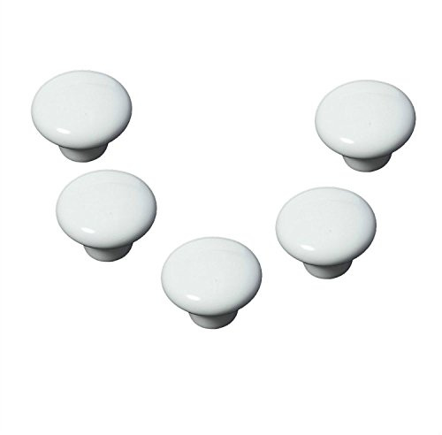 FBSHOP(TM) 5pcs 39.5mm Weiß Chinese Style runde Form Keramik Porzellan Knöpfe Möbelgriffe Möbelknauf MöbelKnopf für Schränke, Schubladen, Truhen, Küche, Schlafzimmer, Badezimmer