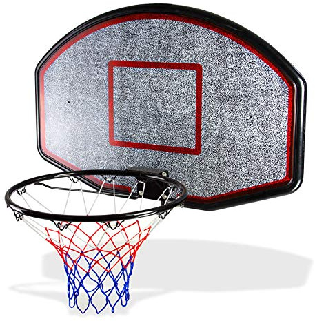 DEMA Basketballkorb mit Basketballbrett, Ring und Netz – Komplett Set für Outdoor & Indoor, Robuste Basketballanlage für Garten, Sportplatz, Freizeit, Verstellbarer Korbhöhe, langlebig, stabil