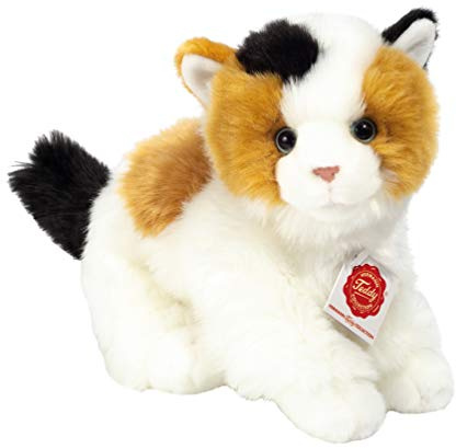 Teddy Hermann 90698 Glücks-Katze 24 cm, Kuscheltier mit idealem Recyclinganteil (Füllmaterial)