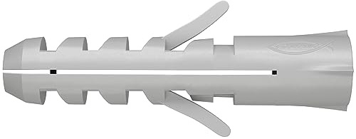 fischer Spreizdübel S 8 im Doppelpack, mit 2-fach-Spreizung zum Befestigen von Bildern, Briefkästen, Leuchten, uvm. in Beton, Vollziegel und Naturstein, 200 Stück