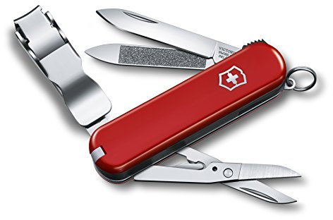 Victorinox Schweizer Taschenmesser, Nail Clip 580, Multitool, Maniküre, Pediküre, 8 Funktionen, Kleine Klinge, Nagelfeile, Rot