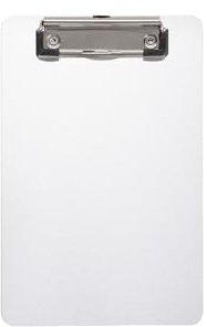 MAUL Klemmbrett A5 silber Aluminium stabil mit Bügelklemme | starker Halt für bis zu 80 Blatt, edle Metalloptik, handlich im Hochformat, aufhängbar für schnellen Zugriff