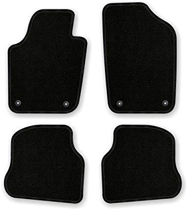 Autofußmatte Basic (OAS) schwarz für Volkswagen Polo 6R / 6C Baujahr 2009-2017 (auch Facelift ab 2014) 3. & 5-TRG. | mit runden Befestigungen in den vorderen Matten