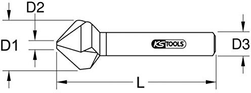 KS Tools 336.0188 Avellanador desbarbador HSS TiN de 90°, 19 mm
