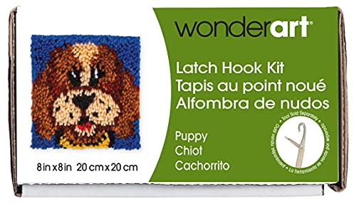 Wonderart 426136C Puppy Latch Hook Kit, 8 X 8