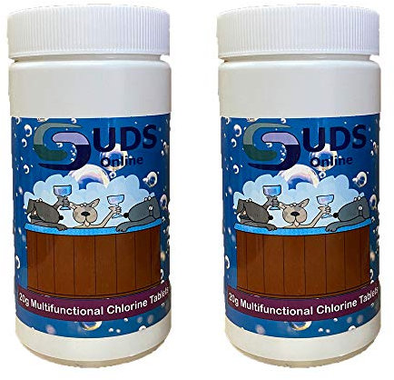 SUDS-ONLINE 100 X Chlorine 20g Multifunctional Tablets for Spa/Hot Tub/Swimming Pool
