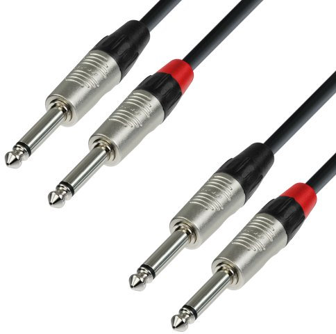 Adam Hall 4 Star Series 1.5m Rean 2x 6.3mm Jack Mono to 2x 6.3mm Jack Mono Audio Cable