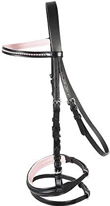 PFIFF Trensenzaum ´Staines´, schwarz-pink Mini-Shetty