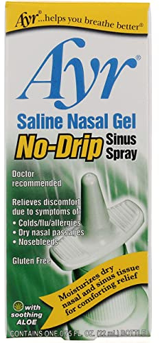 Ayr Saline Nasal Gel No-Drip Sinus Spray 0.75 oz (Pack of 8)