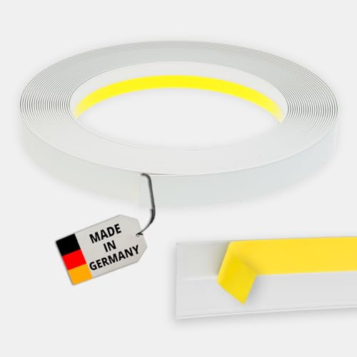 Nobily Fensterleiste 60mm ohne Lippe, 1 m bis 50 m/PVC - selbstklebend Flachleisten Kunststoffleisten Profileleisten Abschlussleisten Zierleisten zur Fenster Montage, Made in Germany