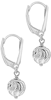 Tuscany Silver Sterling silver gnistrande mönstrade boll droppe örhängen