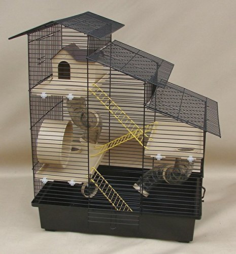 Super Hamsterkäfig, Nagerkäfig, Käfig Kaskada Beige Schwarze Schale Gratis Futternapf …