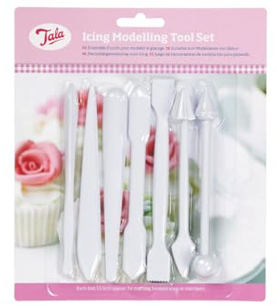 Tala Fondant Modellier-Set, Doppelendstück, 7-teilig - Ideal zum Formen und Skulptieren von Zuckerpaste, auch perfekt für essbare und Nicht essbare Bastelarbeiten, BPA-frei
