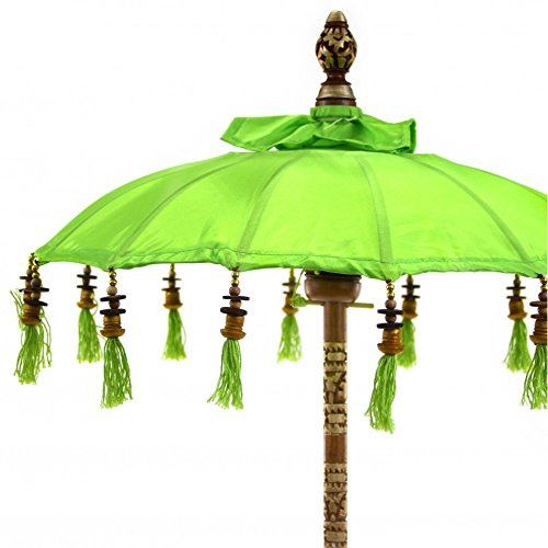 Koyal Wholesale Balinese Umbrella Stand 34-Inch Tall Lime Green Moroccan Bali Style Home Décor, Tabletop Bali Umbrella Centerpiece Umbrella Decor