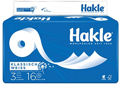 Hakle - Toilettenpapier Klassisch Weiß 16 Rollen