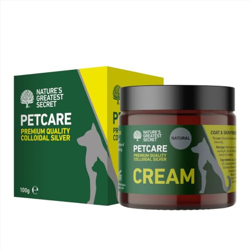 Nature’s Greatest Secret Colloidal Silver Petcare Cream 100g | Soothing | Amber True Colloids | Gentle for Dogs & Cats | UK Made | For dog itchy skin relief, amber true colloids, gentle for paws, dogs and cats, made in the UK