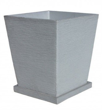 AnaParra Jardinera Cuadrada Moderna en hormigón aligerado para Exterior Jolo 42X42X47cm. Natural Cemento