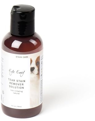 Eye Envy Mancha de lágrimasSolución removedora para Perros|100% Natural, Seguro|Recomendado por criadores/Veterinarios/manipuladores Profesionales/peluqueros|Contiene Plata coloidal, 4 oz