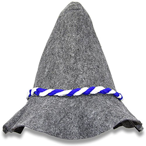 Seppelhüte, Bayrische Filzhüte, Bierhüte, blau-weiß, 10 Stück