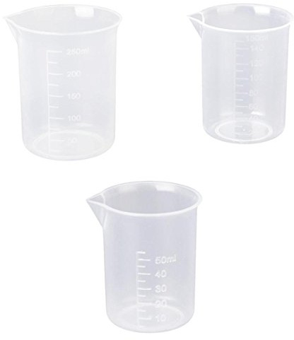 50 150 250 ml Transparente Kunststoff Labor Messbecher 3 Stk. Messbecher Werkzeug
