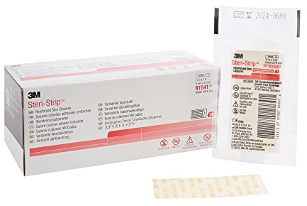 3M R1541 1/4'' x 3'' Steri-Strip Reinforced Skin Closure (50 Per Box)