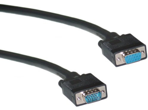 Câble d'extension SVGA noir, HD15 mâle vers HD15 femelle, construction coaxiale, double blindage, 30,5 m