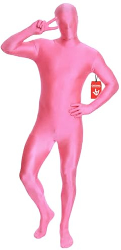 Morphsuits Pinker Morphsuit für Erwachsene, Ganzkörperanzug Herren Damen, Faschingskostüm - XL (176cm-185cm)