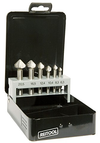 Reitool 3777.C Serie 6 Svasatori in Acciaio HSS al Cobalto, Grigio