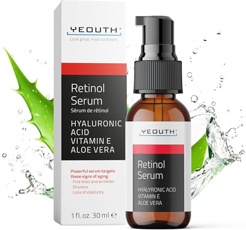YEOUTH Retinol Serum for Face with Hyaluronic Acid & Vitamin E, Hydrating Retinol for Face, Night Serum Suitable for All Skin Types 30ml