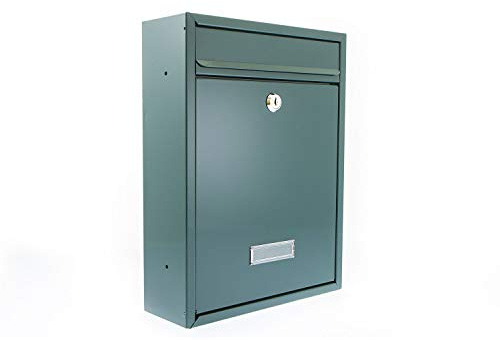 Burg-Wachter MB19G Trent Boîte aux lettres murale en acier galvanisé verrouillable résistant aux intempéries Vert 26 x 34 x 9 cm