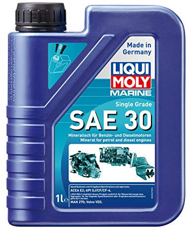 LIQUI MOLY Marine Single Grade SAE 30 | 1 L | Boot mineralisches Motoröl | Art.-Nr.: 25065