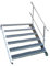 Srm-Design 6 Stufen Stahltreppe einseitigem Gelände/Breite 80 cm Geschosshöhe 90-120cm / Robuste Außentreppe/Wangentreppe/Stabile Industrietreppe für den Außenbereich/Inklusive Zubehör