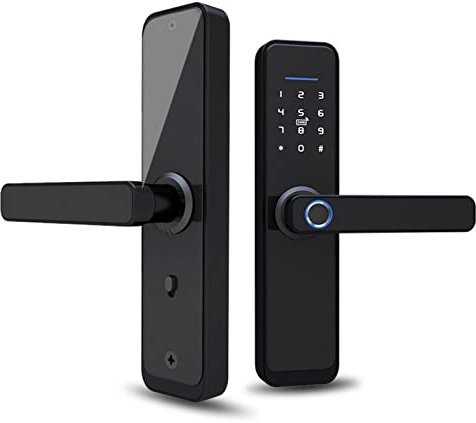 Fingerprint Türschloss, Intelligentes Touchscreen elektronisches türschloss smart türschloss mit Digitaler Tastatur, Zinklegierung Diebstahlsicherung Türschloss für Innen Holztür (38-55MM)